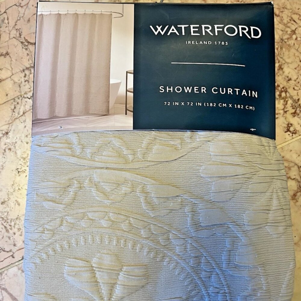 NEW Waterford Textured Fabric Shower Curtain 72" X 72" - Beige
